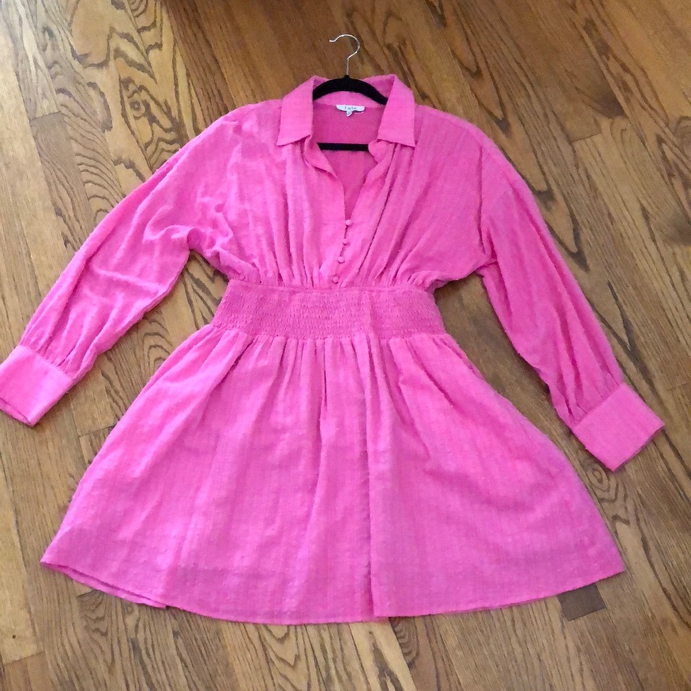 Fate Barbie pink long sleeve cotton dress with collar